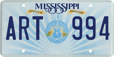 MS license plate ART994