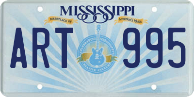 MS license plate ART995