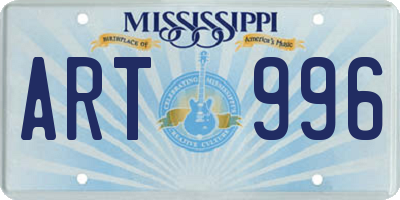 MS license plate ART996