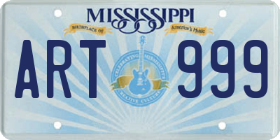 MS license plate ART999