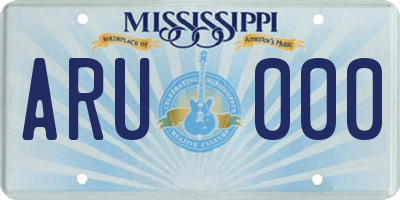 MS license plate ARU000