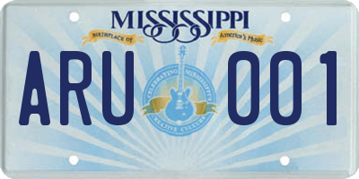 MS license plate ARU001