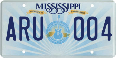 MS license plate ARU004