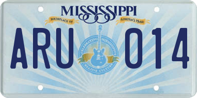MS license plate ARU014