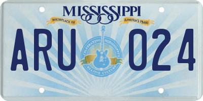 MS license plate ARU024