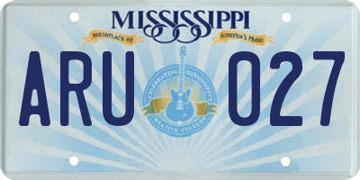 MS license plate ARU027