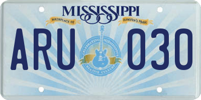 MS license plate ARU030