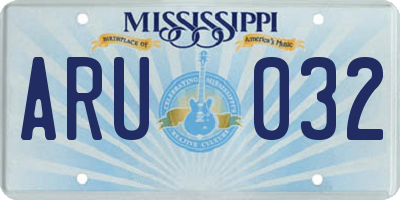 MS license plate ARU032