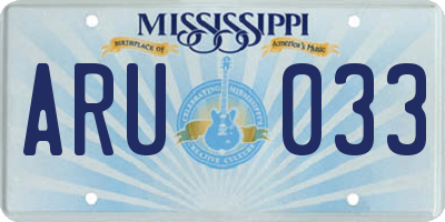 MS license plate ARU033