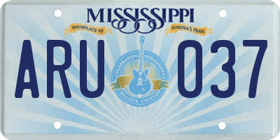 MS license plate ARU037