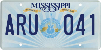 MS license plate ARU041