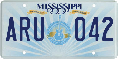 MS license plate ARU042