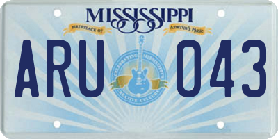 MS license plate ARU043