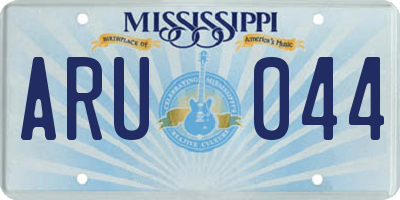 MS license plate ARU044