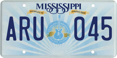 MS license plate ARU045