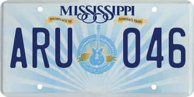 MS license plate ARU046