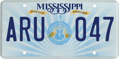 MS license plate ARU047