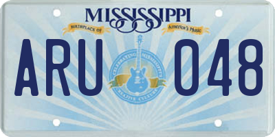 MS license plate ARU048