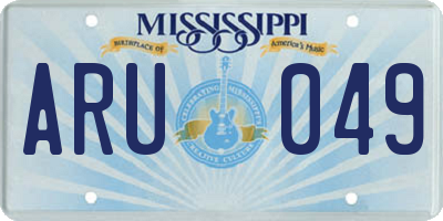 MS license plate ARU049