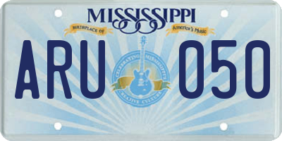 MS license plate ARU050