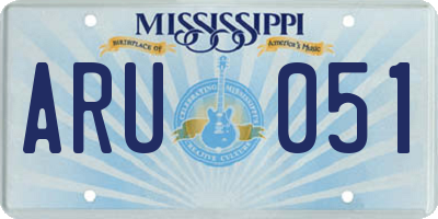 MS license plate ARU051