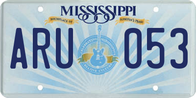MS license plate ARU053