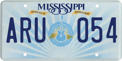 MS license plate ARU054