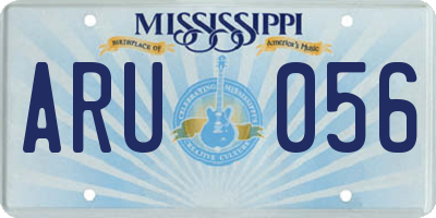 MS license plate ARU056