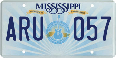 MS license plate ARU057