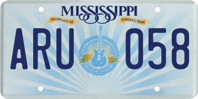 MS license plate ARU058