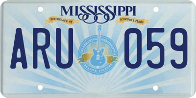 MS license plate ARU059