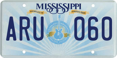 MS license plate ARU060
