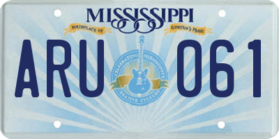 MS license plate ARU061