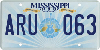 MS license plate ARU063