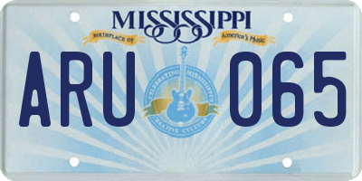 MS license plate ARU065