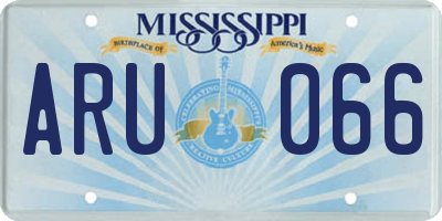MS license plate ARU066