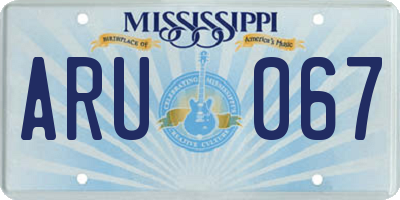MS license plate ARU067
