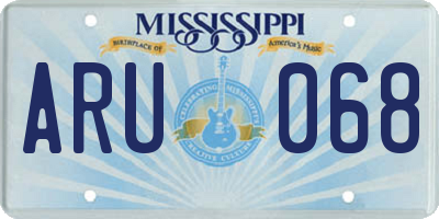 MS license plate ARU068