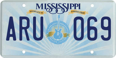 MS license plate ARU069