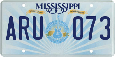 MS license plate ARU073