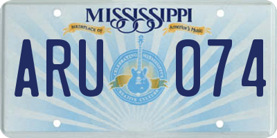 MS license plate ARU074