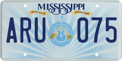 MS license plate ARU075