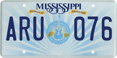 MS license plate ARU076