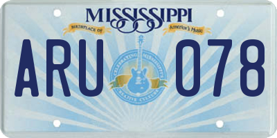 MS license plate ARU078