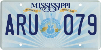 MS license plate ARU079