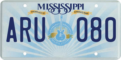 MS license plate ARU080