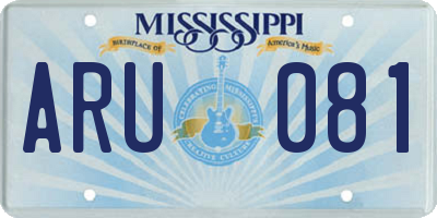 MS license plate ARU081