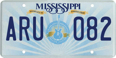 MS license plate ARU082