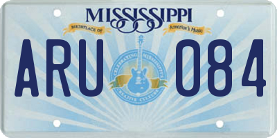 MS license plate ARU084