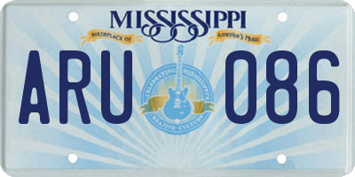 MS license plate ARU086